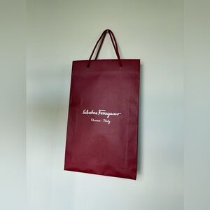 Salvatore Ferragamo Vibrant Red Bag, Made in Italy, Designer Gift Bag